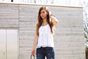 Perlen Jeans Outfit Trend 2017 DIY verzieren Jeans Fashion blogger modeblogger lifestyle blogger