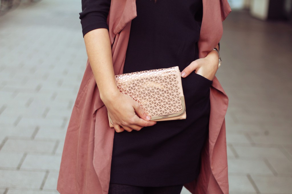 rosegold clutch handbag