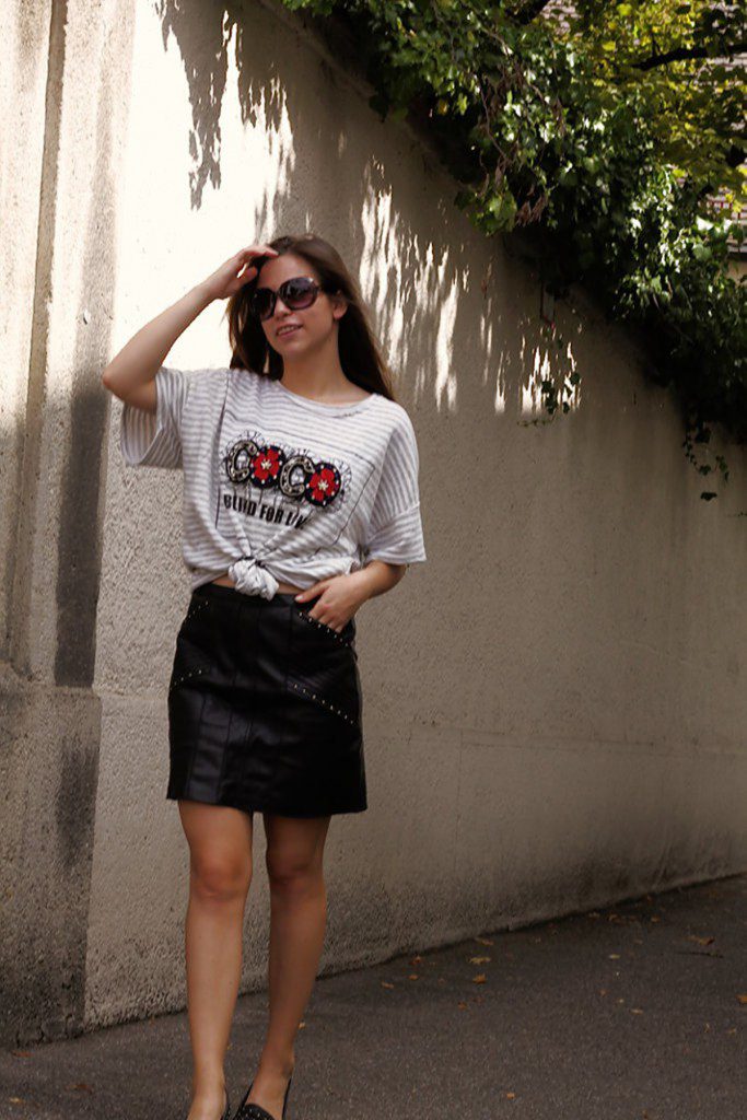 Coco Breton Streifen Shirt Trend 2017 oversize shirt Lederrock blogger Whitelilystyle fashion blog outfit Streetstyle