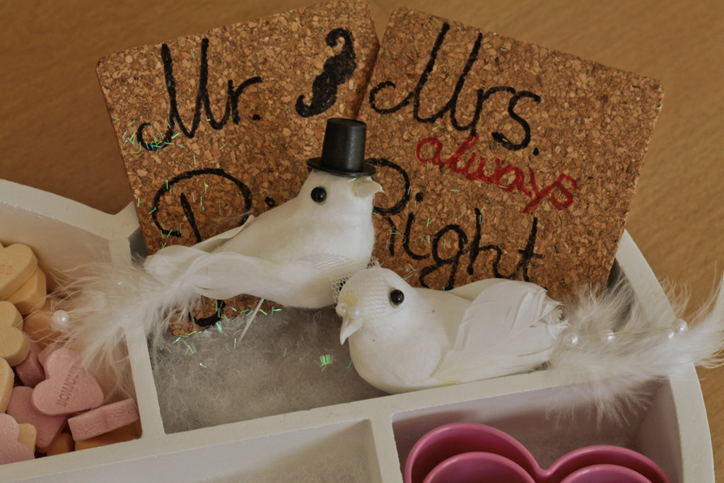 Hochzeitstauben Deko Geschenk Braut und Bräutigam