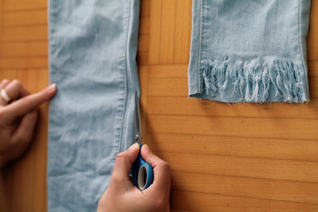 Jeans selber schneiden Fransen