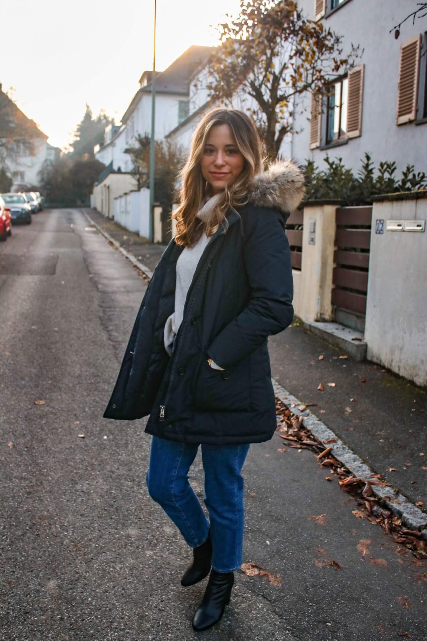 Meine liebste Winterjacke – Woolrich Winterparka & Basic Outfit2