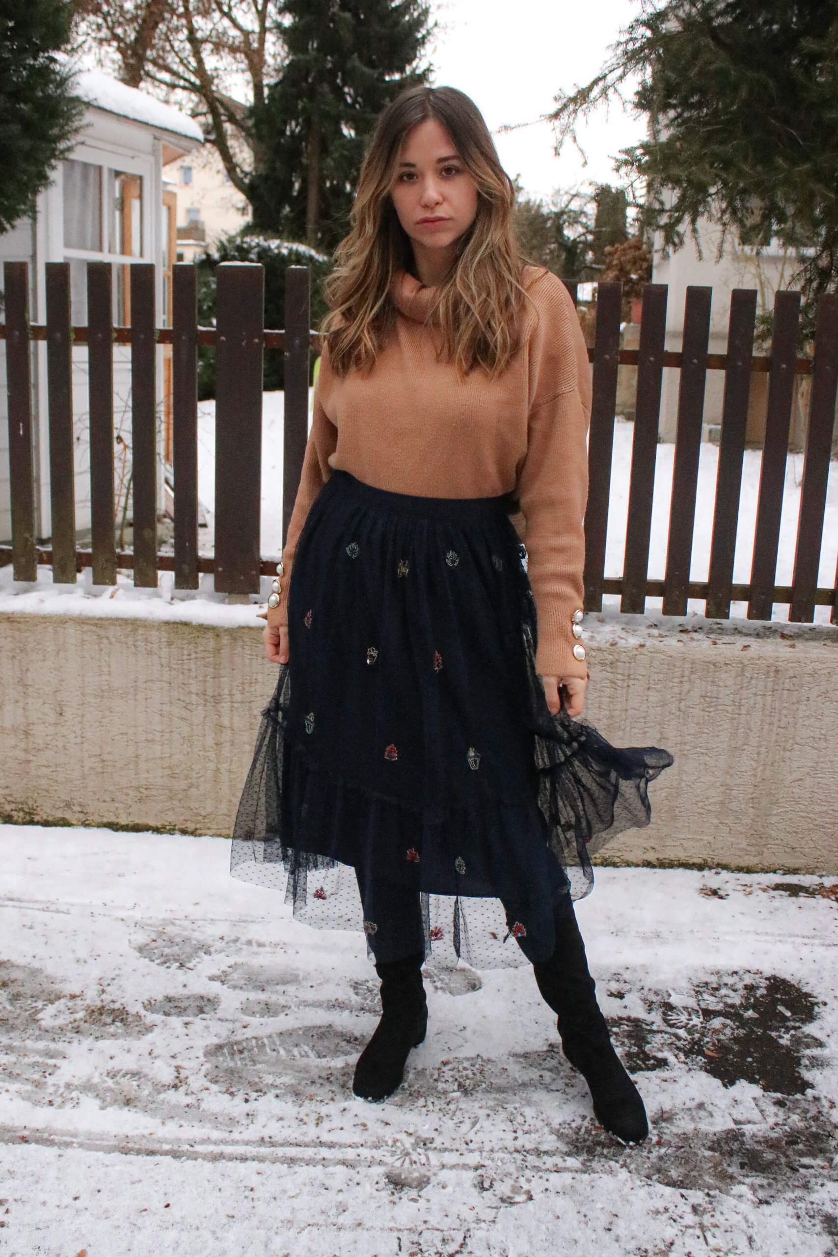 Mein Winter Outfit mit Rock – Wie ich einen langen Rock im Winter kombiniere